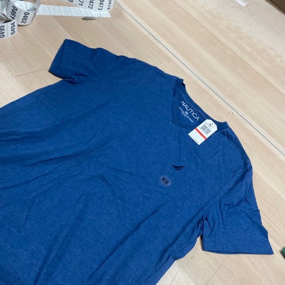 Nautica Mens Heather V-Neck T-Shirt Blue Size X-small - Picture 1 of 5